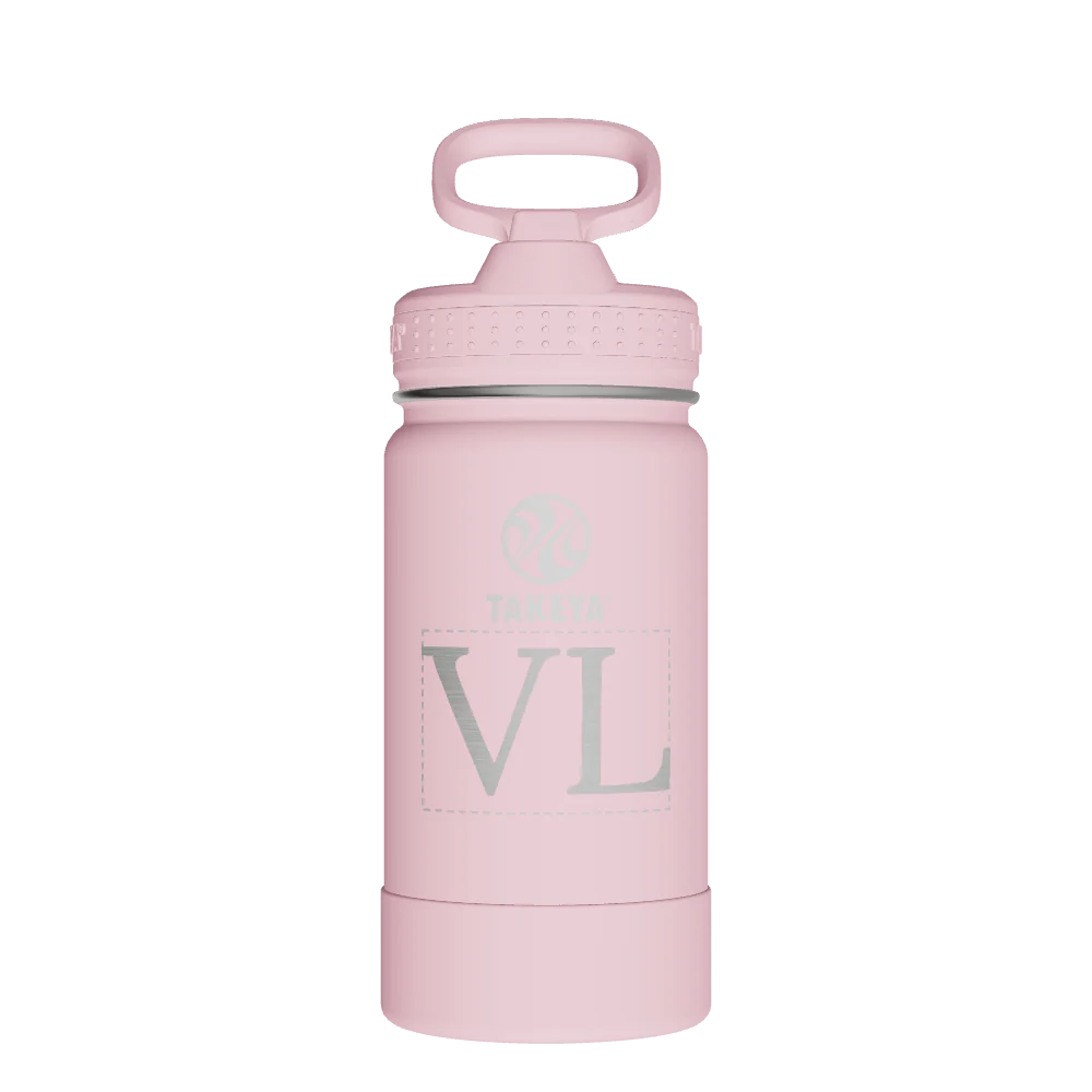 Takeya Actives Kids Water Bottle With Straw Lid - 14oz Blush - Model 51141-TAKEYA-ACTIVES-KIDS-WATER-BOTTLE-WITH-STRAW-LID-CUSTOMIZED-29-14OZ-BLUSH
