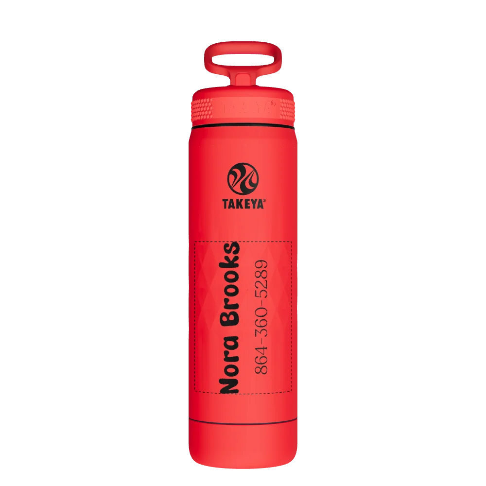 Takeya Sport Water Bottle - 22oz Crimson Straw - Model 51325-TAKEYA-SPORT-WATER-BOTTLE-CUSTOMIZED-367-22OZ-CRIMSON-STRAW