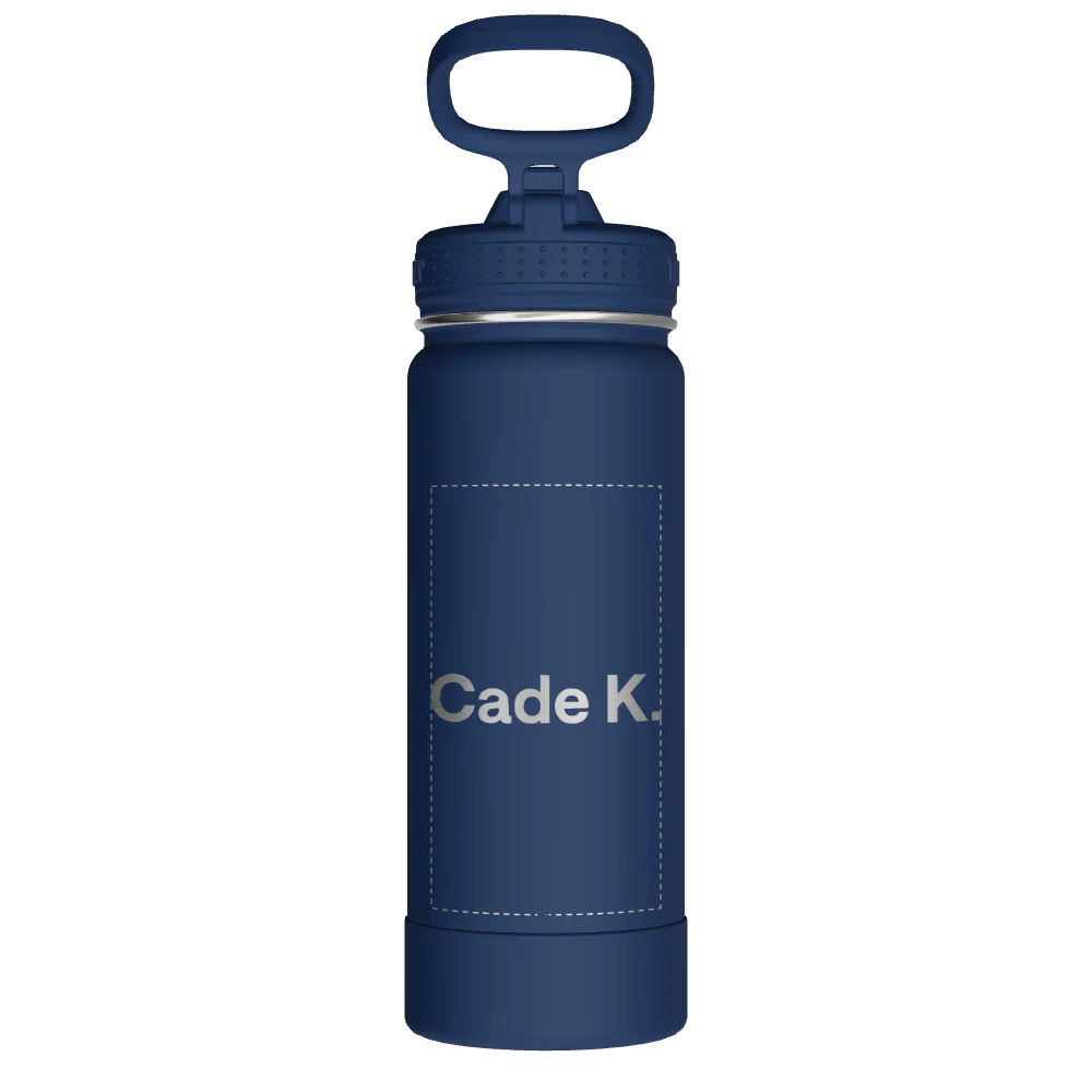 Takeya Actives Water Bottle With Straw Lid - 18oz Midnight - Model 51219-TAKEYA-ACTIVES-WATER-BOTTLE-WITH-STRAW-LID-CUSTOMIZED-119-18OZ-MIDNIGHT