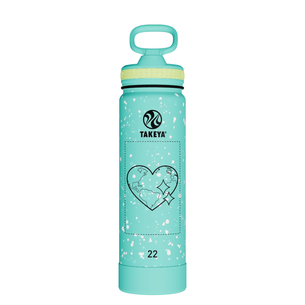 Takeya Actives Water Bottle With Straw Lid - 22oz Confetti Green Grass