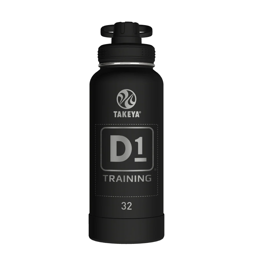 Takeya Actives Water Bottle With Spout Lid - 32oz Onyx - Model 51020-TAKEYA-ACTIVES-WATER-BOTTLE-WITH-SPOUT-LID-CUSTOMIZED-401-32OZ-ONYX