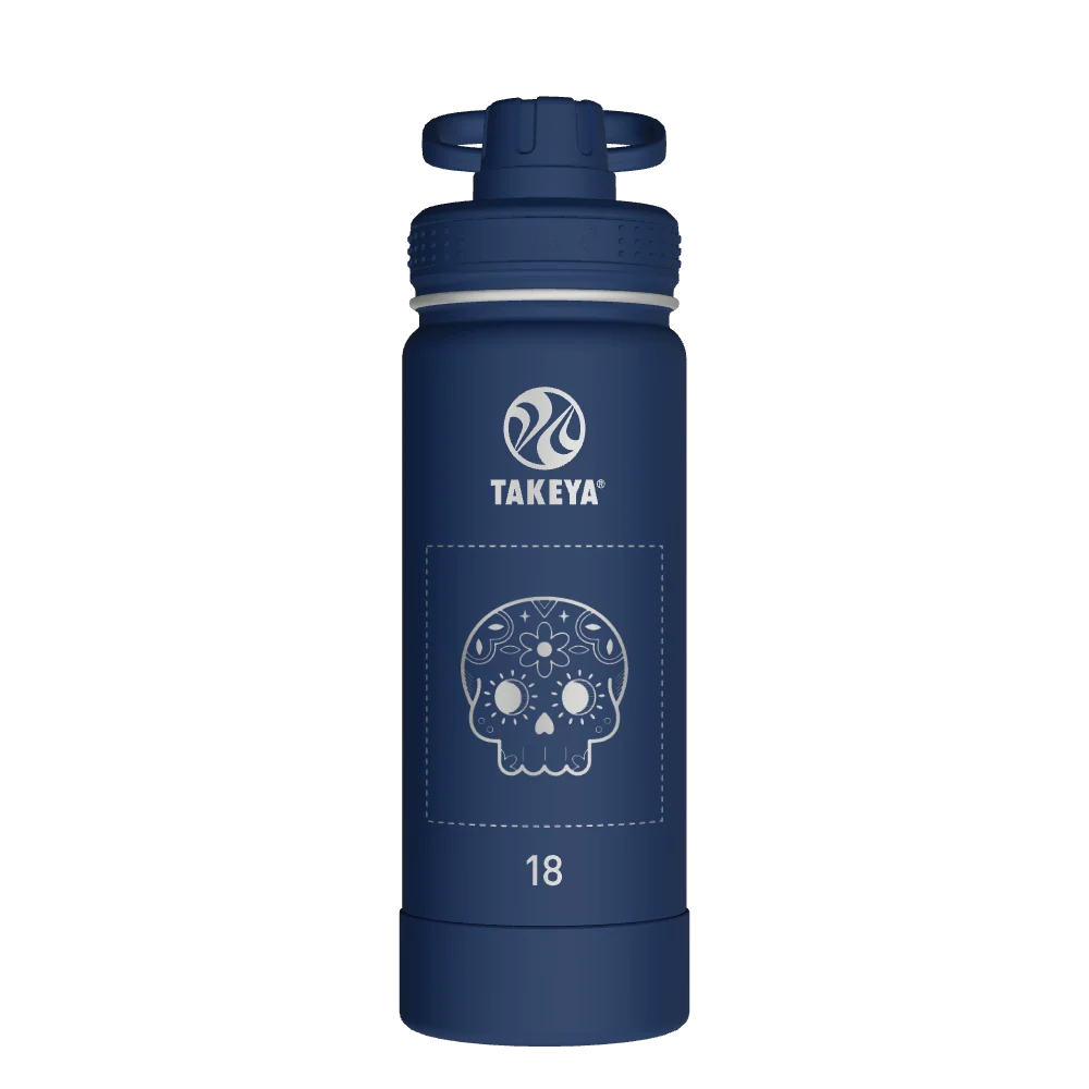 Takeya Actives Water Bottle With Spout Lid - 18oz Midnight - Model 51064-TAKEYA-ACTIVES-WATER-BOTTLE-WITH-SPOUT-LID-CUSTOMIZED-126-18OZ-MIDNIGHT