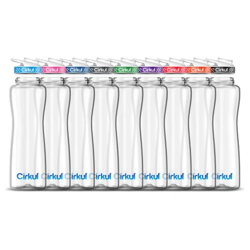 Cirkul 42oz. Plastic Bottle & Comfort Grip Lid - Model EXT-PB42LIDWHTBLU