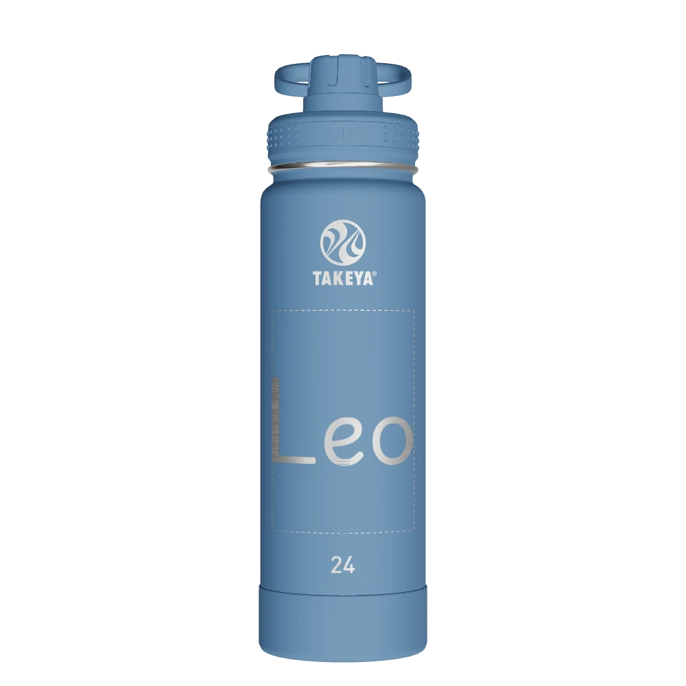 Takeya Actives Water Bottle With Spout Lid - 24oz Bluestone - Model 51216-TAKEYA-ACTIVES-WATER-BOTTLE-WITH-SPOUT-LID-CUSTOMIZED-366-24OZ-BLUESTONE