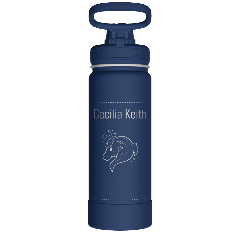 Takeya Actives Water Bottle With Spout Lid - 18oz Midnight - Model 51064-TAKEYA-ACTIVES-WATER-BOTTLE-WITH-SPOUT-LID-CUSTOMIZED-289-18OZ-MIDNIGHT