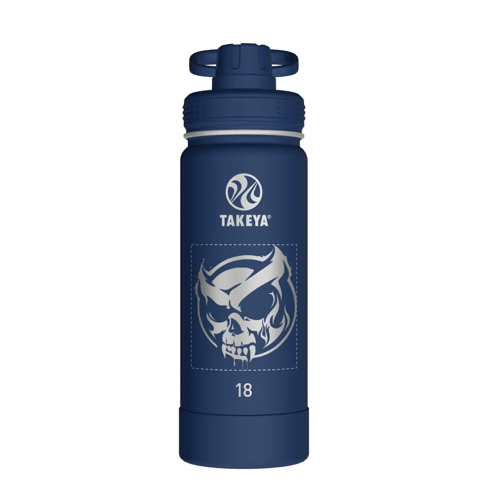 Takeya Actives Water Bottle With Spout Lid - 18oz Midnight - Model 51064-TAKEYA-ACTIVES-WATER-BOTTLE-WITH-SPOUT-LID-CUSTOMIZED-128-18OZ-MIDNIGHT