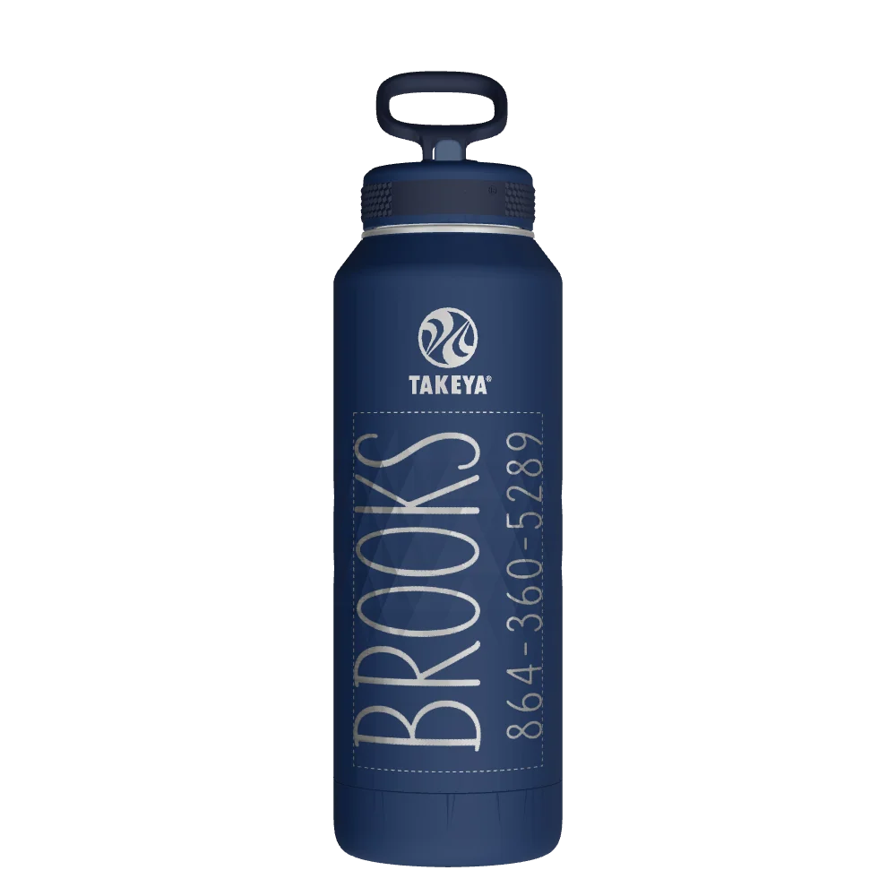 Takeya Sport Water Bottle - 40oz Indigo Straw - Model 51356-TAKEYA-SPORT-WATER-BOTTLE-CUSTOMIZED-368-40OZ-INDIGO-STRAW
