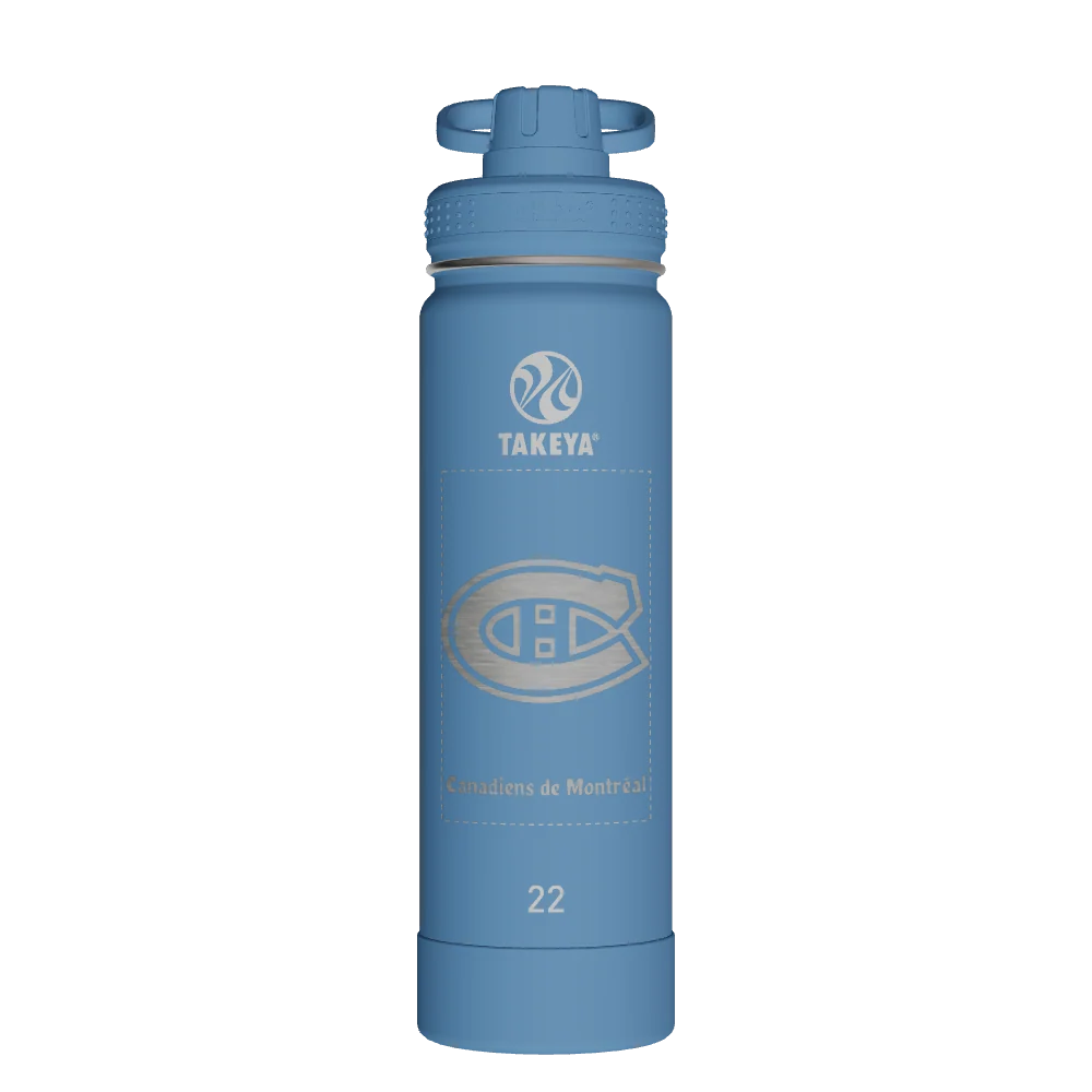 Takeya Actives Water Bottle With Spout Lid - 22oz Bluestone - Model 50292-TAKEYA-ACTIVES-WATER-BOTTLE-WITH-SPOUT-LID-CUSTOMIZED-119-22OZ-BLUESTONE