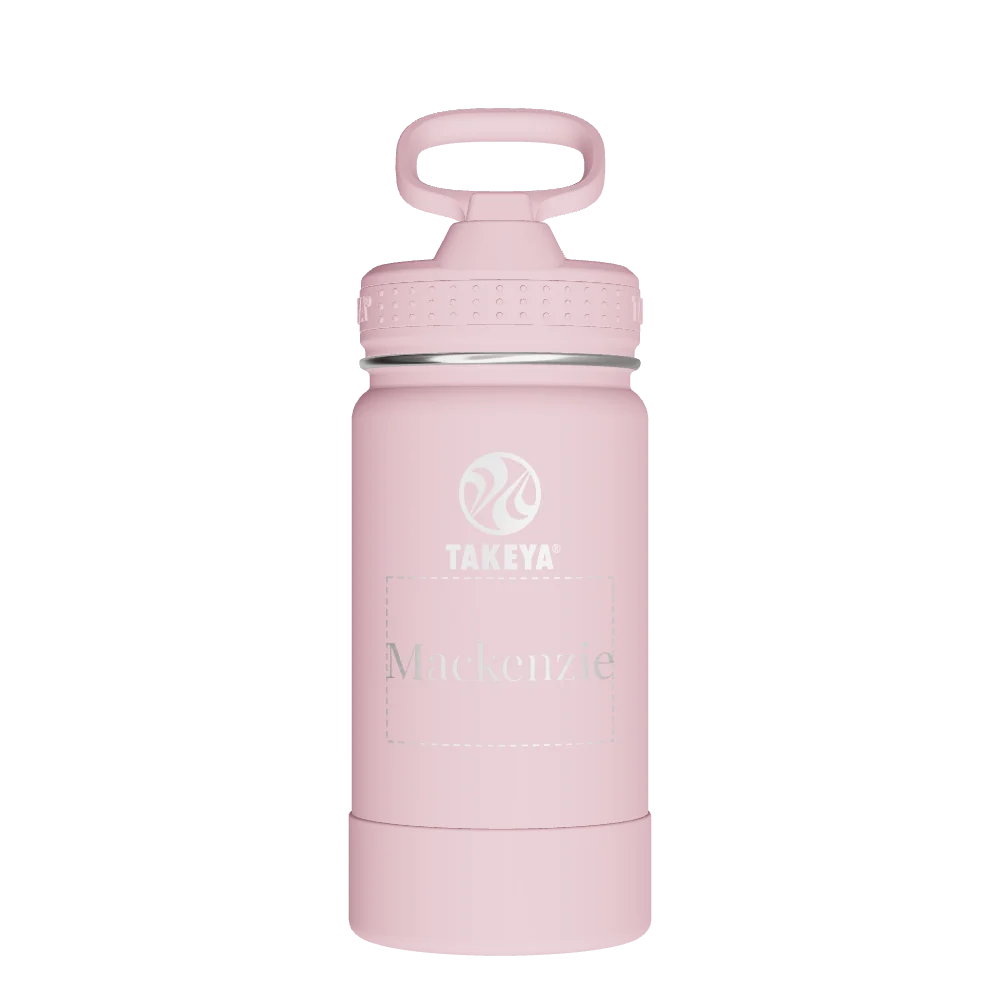 Takeya Actives Kids Water Bottle With Straw Lid - 14oz Blush - Model 51141-TAKEYA-ACTIVES-KIDS-WATER-BOTTLE-WITH-STRAW-LID-CUSTOMIZED-57-14OZ-BLUSH