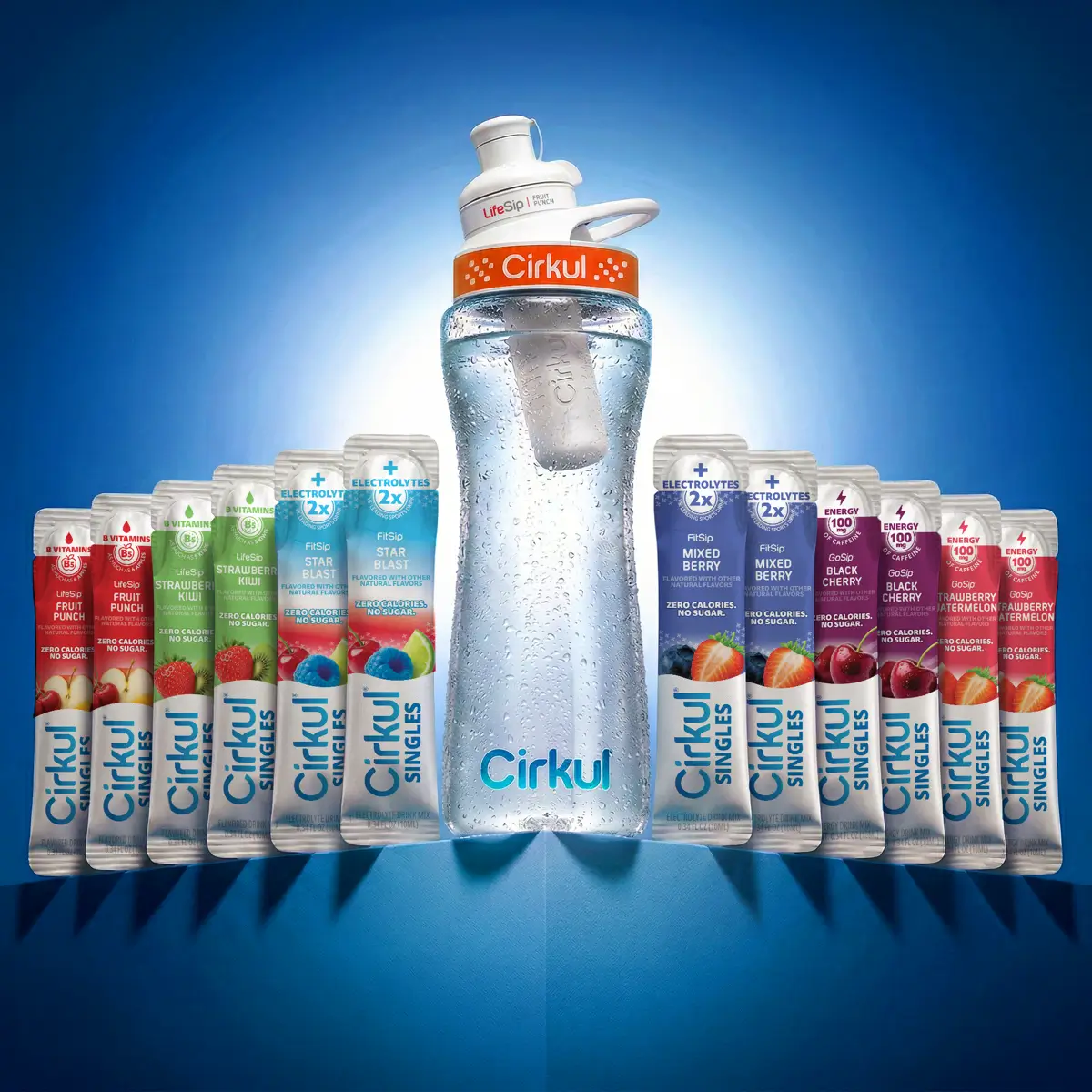 Cirkul 22oz. Plastic Bottle, LifeSip® Fruit Punch, & 18pk Cirkul® Singles