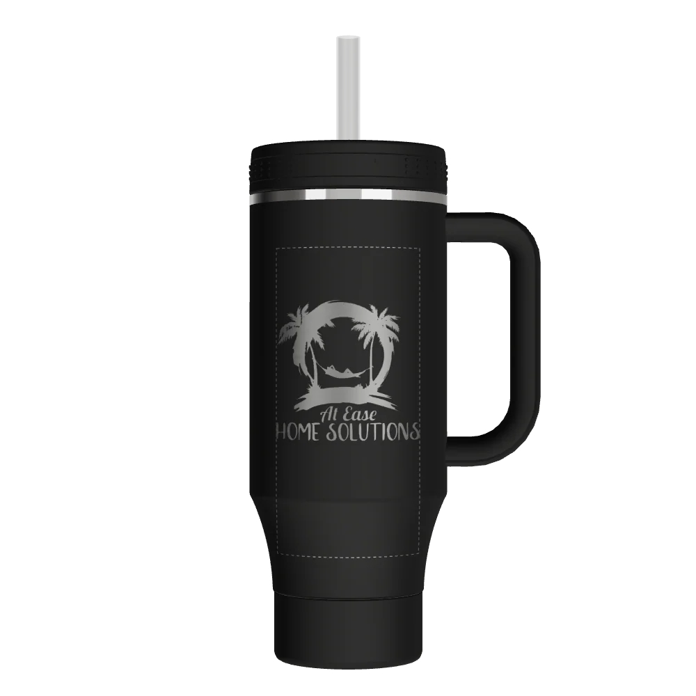 Takeya Straw Tumbler With Handle - 40oz Onyx - Model 52480-TAKEYA-STRAW-TUMBLER-WITH-HANDLE-CUSTOMIZED-23-40OZ-ONYX