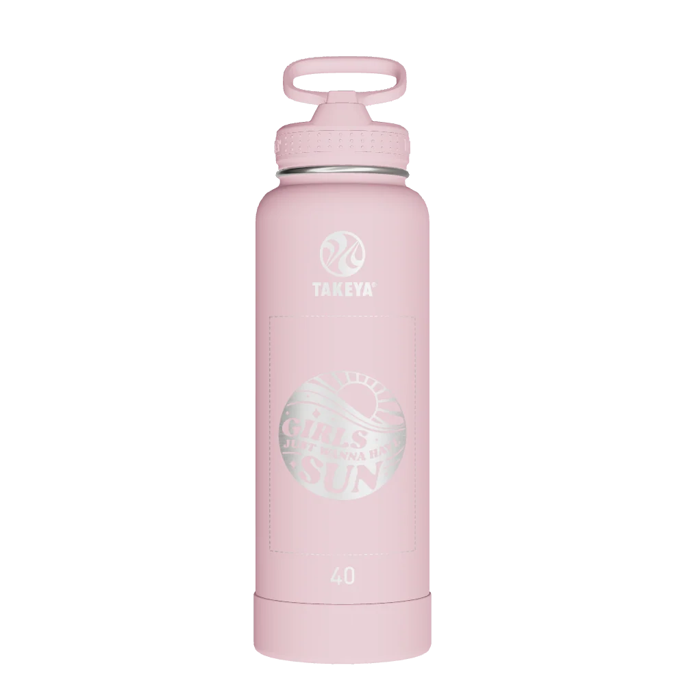 Takeya Actives Water Bottle With Straw Lid - 40oz Blush - Model 52038-TAKEYA-ACTIVES-WATER-BOTTLE-WITH-STRAW-LID-CUSTOMIZED-146-40OZ-BLUSH