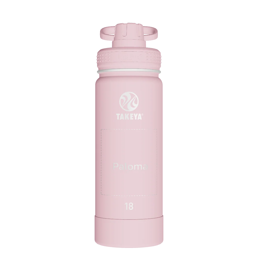 Takeya Actives Water Bottle With Spout Lid - 18oz Blush - Model 51079-TAKEYA-ACTIVES-WATER-BOTTLE-WITH-SPOUT-LID-CUSTOMIZED-295-18OZ-BLUSH
