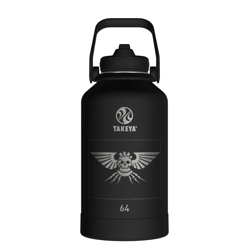Takeya Actives Water Bottle With Straw Lid - 64oz Onyx - Model 51193-TAKEYA-ACTIVES-WATER-BOTTLE-WITH-STRAW-LID-CUSTOMIZED-8-64OZ-ONYX