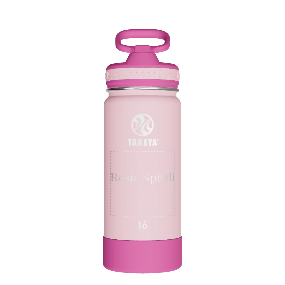 Takeya Actives Kids Water Bottle With Straw Lid - 16oz Super Pink - Model 52404-TAKEYA-ACTIVES-KIDS-WATER-BOTTLE-WITH-STRAW-LID-CUSTOMIZED-52-16OZ-SUPER-PINK