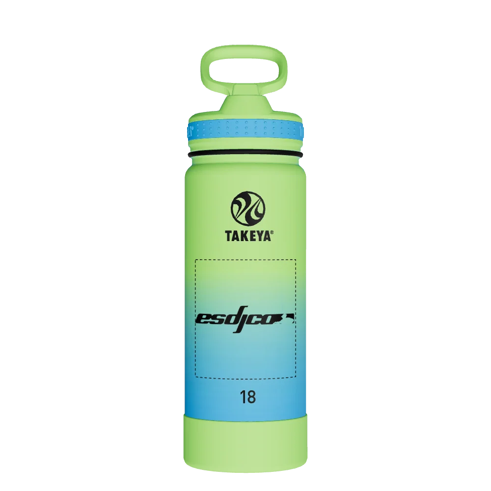 Takeya Actives Water Bottle With Straw Lid - 18oz Ombre Excitement - Model 51394-TAKEYA-ACTIVES-WATER-BOTTLE-WITH-STRAW-LID-CUSTOMIZED-105-18OZ-OMBRE-EXCITEMENT