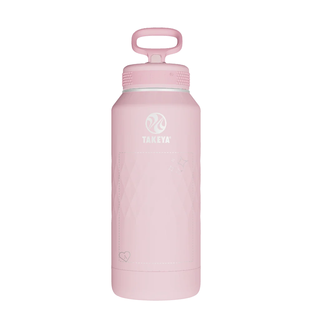 Takeya Sport Water Bottle - 32oz Peony Straw - Model 51345-TAKEYA-SPORT-WATER-BOTTLE-CUSTOMIZED-317-32OZ-PEONY-STRAW