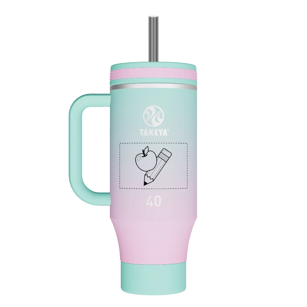 Takeya Straw Tumbler With Handle - 40oz Ombre Dream - Model 52478-TAKEYA-STRAW-TUMBLER-WITH-HANDLE-CUSTOMIZED-19-40OZ-OMBRE-DREAM