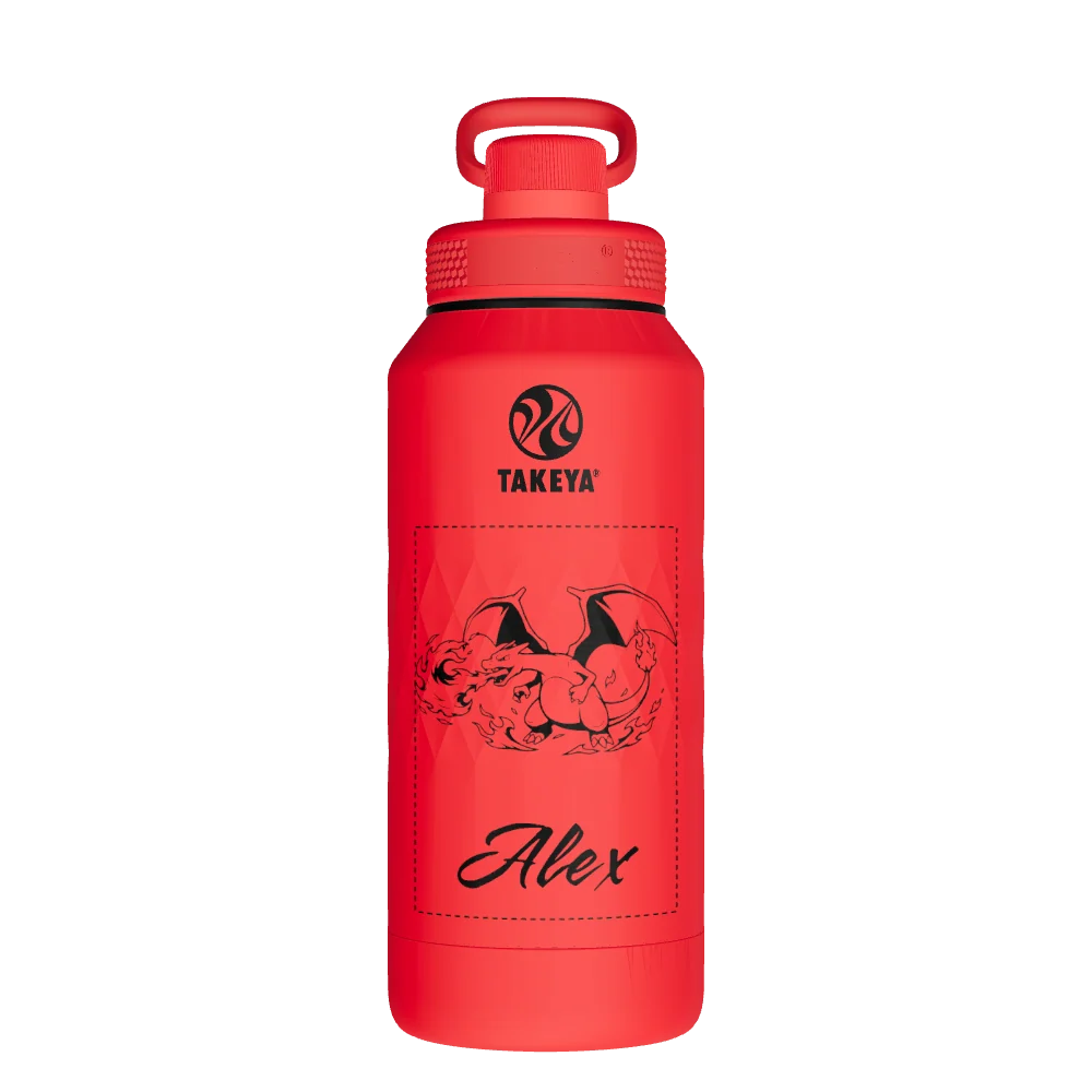 Takeya Sport Water Bottle - 32oz Crimson Spout - Model 51333-TAKEYA-SPORT-WATER-BOTTLE-CUSTOMIZED-102-32OZ-CRIMSON-SPOUT