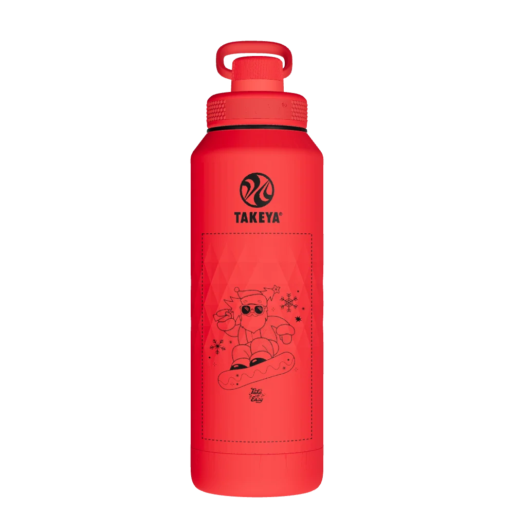 Takeya Sport Water Bottle - 40oz Crimson Spout - Model 51349-TAKEYA-SPORT-WATER-BOTTLE-CUSTOMIZED-389-40OZ-CRIMSON-SPOUT
